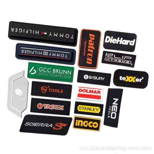 Bahan logo jenama PVC yang lembut dan lembut yang disesuaikan